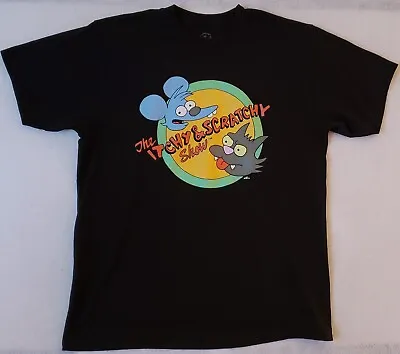 Buy THE SIMPSONS The Itchy And Scratchy Show Size Large Black T-Shirt • 11.94£
