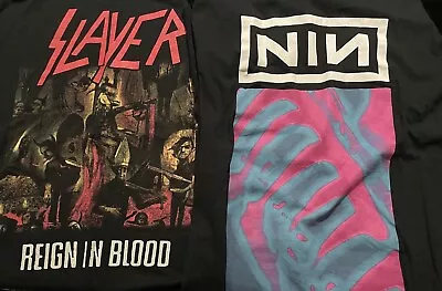 Buy Slayer & Nine Inch Nails T Shirts Large & XL Reign In Blood Pretty Hate Machine • 23.99£