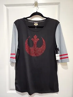 Buy NWT Disney Parks Star Wars Rebel Alliance Ladies Women's Rhinestone Shirt XL • 23.54£