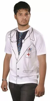 Buy Mens Funny Doctor Printed T-Shirt Fancy Dress Party Costume Top • 6.99£