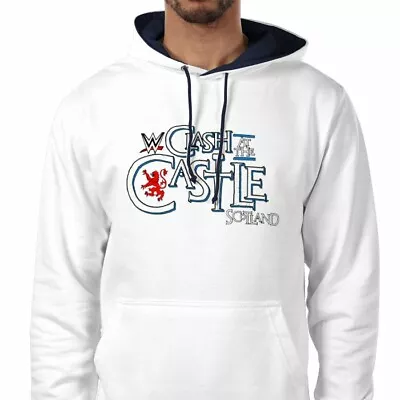 Buy Wwe Clash At The Castle Scotland Hoodie White W/Navy Sizes XS To 2XL  • 39.99£