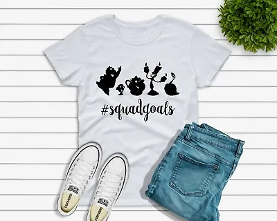 Buy Beauty And The Beast - Squad Goals - Disney Inspired Tshirt - UK Seller  • 12.99£