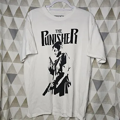 Buy Marvel Pull & Bear White The Punisher Short Sleeve T Shirt Size Large Men's  • 12£