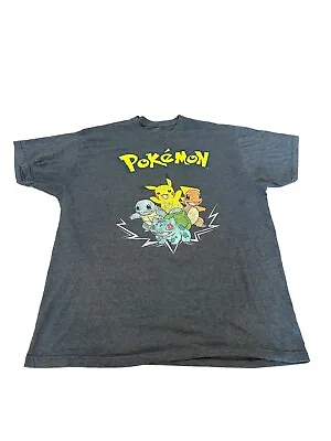 Buy Vintage Pokémon Men’s T-shirt Size XL Grey Starters Pikachu Charmander Bulb Y2K • 13.29£