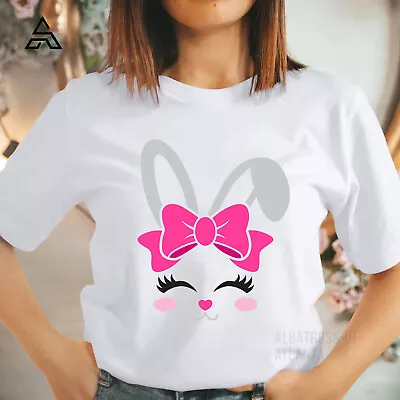 Buy T-SHIRT (1085) Happy Easter Bunny Ears Tops Rabbit Easter Egg Bunnies Kids Shirt • 9.99£