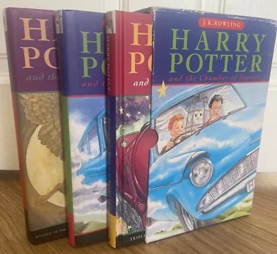 Buy Harry Potter Trilogy First Edition HB Set Philosopher's Stone Chamber Secrets • 49£