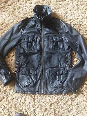 Buy Superdry Vintage/indie Look Brown Leather Jacket.Size Sml • 14.99£