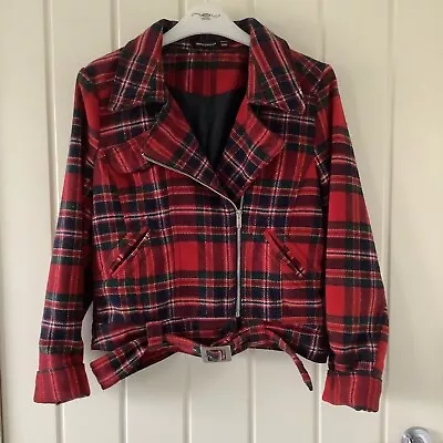 Buy Atmosphere Ladies Red Tartan Jacket Size 12 • 3£