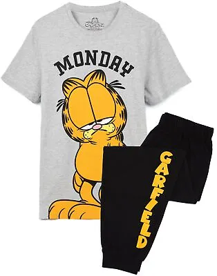 Buy Garfield Mens Pyjamas Adults Lazy Monday Cat Movie T-Shirt Trousers Pjs • 22.99£