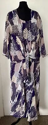 Buy Fantastic Floaty 2 Piece Dress And Jacket By Adini Size L1 Shades Of Purple • 14.50£