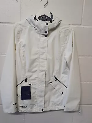 Buy Regatta Waterproof Jacket Women UK 12 Cream Hooded Lined Breathable BNWT RRP £80 • 34.99£