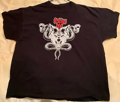 Buy Destroyer 666 Wolf And Snakes T-Shirt Black Metal Size 2XL XXL • 37.56£