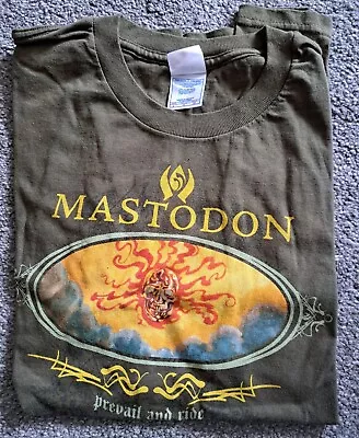 Buy MASTODON Vintage TOUR T-Shirt BLOOD MOUNTAIN Green LARGE Rare PREVAIL & RIDE • 75£
