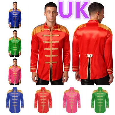 Buy UK Men's Steampunk Jackets Hippie Sergeant Pepper Costume Cosplay Cardigan Coat • 20.56£