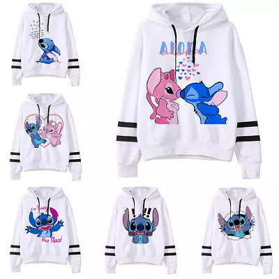Buy Adult Lilo & Stitch Hooded Hoodies Sweatshirt Pullover Jumper Tops Costume Gifts • 17.51£