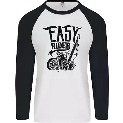 Buy Easy Rider Motorcycle Motorbike Biker Mens L/S Baseball T-Shirt • 9.99£