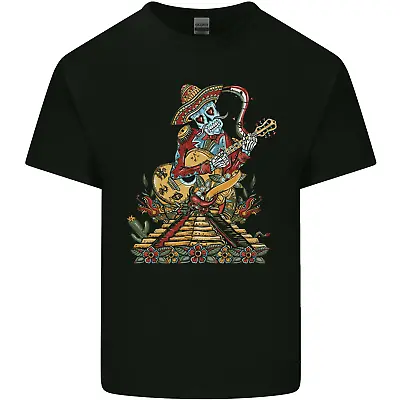 Buy Mariachi Sugar Skull Day Of The Dead Guitar Mens Cotton T-Shirt Tee Top • 10.75£