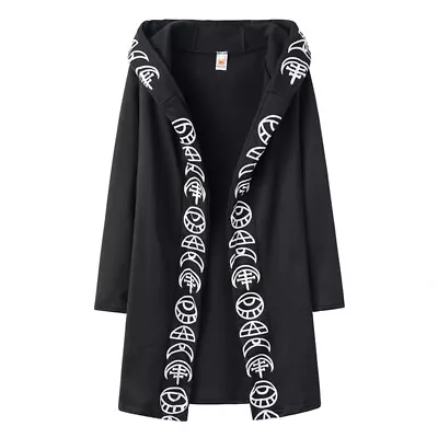 Buy Women Gothic Punk Moon Print Hooded Coat Jacket Long Sleeve Hoodie Cardigan Tops • 14.39£