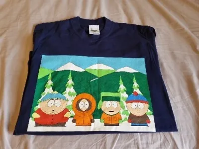 Buy South Park T-Shirt NAVY Blue 1999 Vintage Size M Medium Rare Great Condition  • 39.99£
