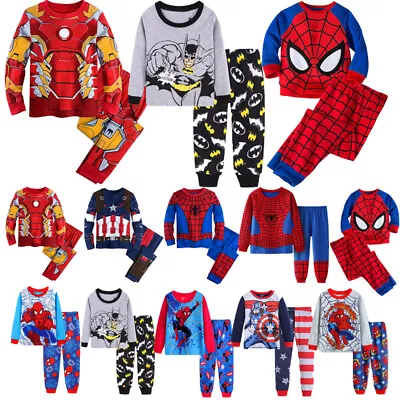 Buy Spider-man Pajamas Kids Boys Superhero Dress Up Clothes Outfits Cosplay Costume • 7.59£