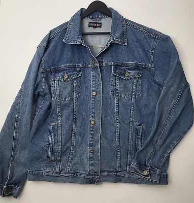 Buy New Boy Denim Jacket Y2K Large Vintage Blue Button Pockets Unisex Trucker • 11.94£