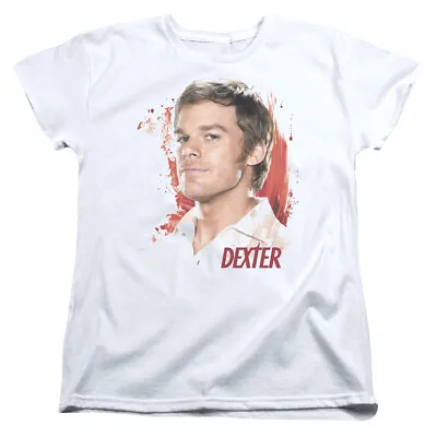 Buy Dexter Womens T-Shirt Blood Splatter Portrait White Tee • 23.86£