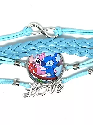 Buy Angel Hugging Stitch Bracelet Bangle Blue Friendship Lilo And & Stitch Magical • 4.50£