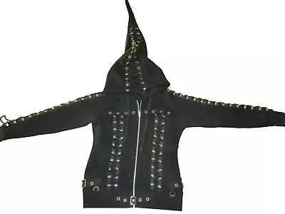 Buy Banned Alternative BNWT Gothic Pixie Hood Skeleton Zipped Jacket Size S • 19.99£
