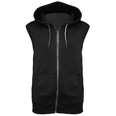Buy Mens Sleeveless Zip Up Gillet Hoodie Hooded Sweatshirt Lightweight Hoody Top • 8.49£