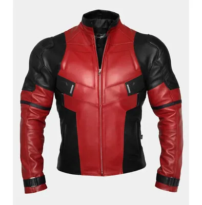 Buy Black And Red Leather Jacket For Bikers/ Racers, Leather Biker Jacket • 199.99£