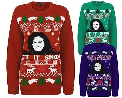 Buy Ladies Women Men Knitted Game Of Thrones Let It Snow Christmas Santa Xmas Jumper • 15.99£