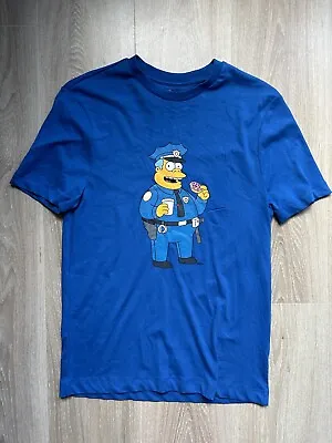 Buy Chief Wiggum T-Shirt Blue The Simpsons Small Police Cop Donut • 9.99£