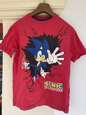 Buy Boys Teens Mens Sonic The Hedgehog Red Top T Shirt Short Sleeve Small • 3£