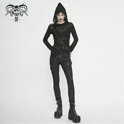 Buy Punk Style Female Clothing Women Pencil Pants Black Printed SKinny Long Trousers • 67.19£