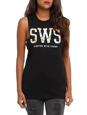 Buy Sleeping With Sirens Juniors SWS Floral Muscle Top Shirt NWT XS, L, XL, 3XL • 9.44£