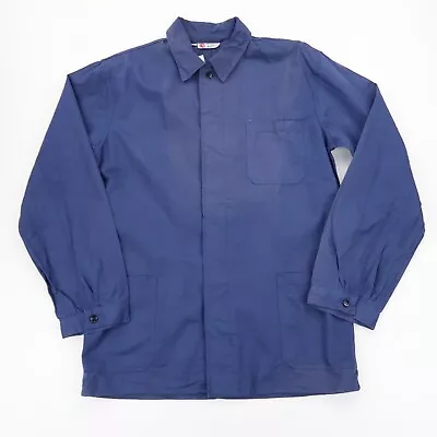 Buy VINTAGE French EU Worker CHORE Work Shirt Jacket Blue SZ M  (M9209) • 21.95£