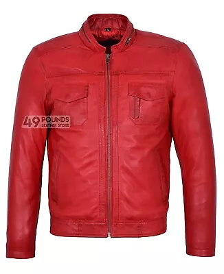 Buy GUNNER Mens Biker Jacket Fashion Style Real Lambskin Leather Jacket 7861 • 41.65£