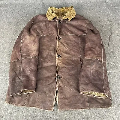 Buy VINTAGE Christ Jacket Mens Large Brown Coat Leather Soft Warm Nappa Buttery • 8.99£