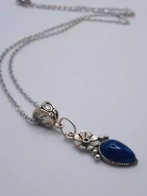 Buy NEW Beautiful Gothic Navy Teardrop Necklace Goth Pagan  Alternative Jewellery  • 3.95£