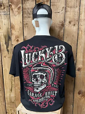 Buy Lucky 13 Skull Built T-shirt - Black • 29.99£