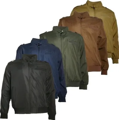 Buy Men's Jacket Full-Zip Athletic Slim Fit Lightweight Water Resistant Racer Coat • 78.60£