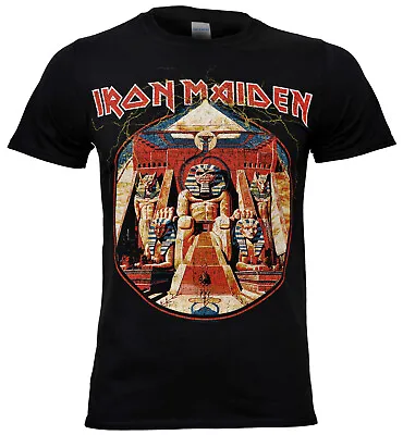 Buy Iron Maiden T Shirt Official Powerslave Lightning Circle Band Album Logo NEW • 15.49£