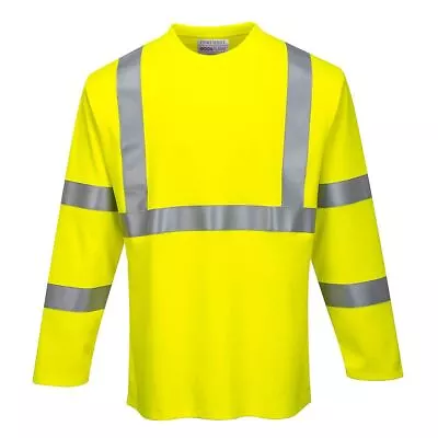 Buy PORTWEST FR Hi-Vis Long Sleeve T-Shirt Flame Resistant Comfort Safety FR96 • 51.98£