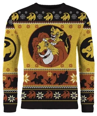 Buy 2XL 46  Inch Chest Lion King Christmas Sweater Jumper Xmas By Merchoid XXL • 34.99£