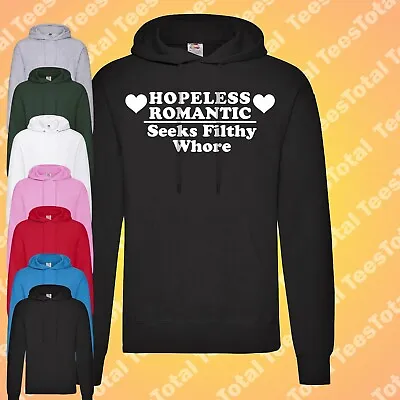 Buy Hopeless Romantic Hoodie | Funny | Rude | Adult | Valentines Day • 25.19£