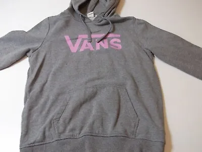Buy Vans Hoodie Womens Menium Grey PInk Logo Hooded Sweatshirt Top Pullover Sweater • 10.95£