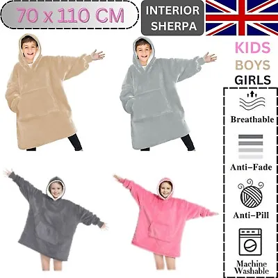 Buy Kids Hoodie Blanket Hoodie Warm Fleece Childrens Hooded Girls & Boys Wearable Uk • 14.50£