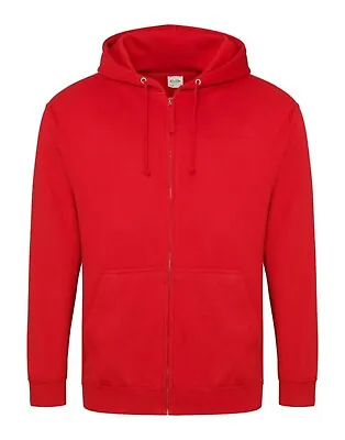 Buy AWDis Mens Full Zip Up Plain Hoodie Sweatshirt | Casual Zipped Hooded Jumper • 25.99£