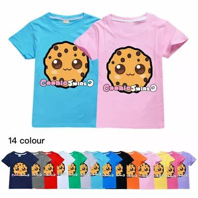 Buy 2023 Boys Girls 100% Cotton COOKIE SWIRL C Casual Short Sleeve T-Shirt Tops Gift • 7.99£