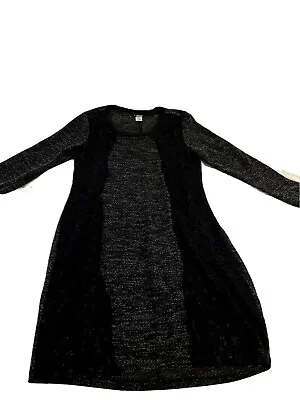 Buy Deb Women's Sweater Dress Gray With Black Lace Accents Size 1X Knee Length • 12.28£